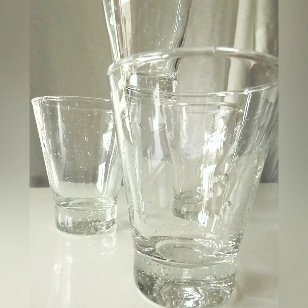 Set of 4 Pottery Barn Recycled Glass Shot Glasses